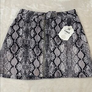 Altar'd State Black and Gray Mini A-line Skirt for Casual Night Out